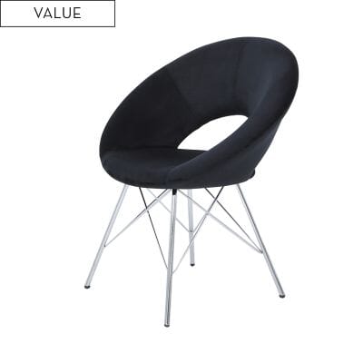 Orb Chrome and Black Velvet Chair Dining Chair CIMC 