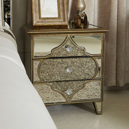 Marrakech Mirror 3 Drawer Bedside Cabinet Bedside Cabinet CIMC 