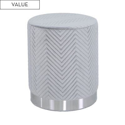 Value Grey Patterned Round Footstool Stools/Benches CIMC 