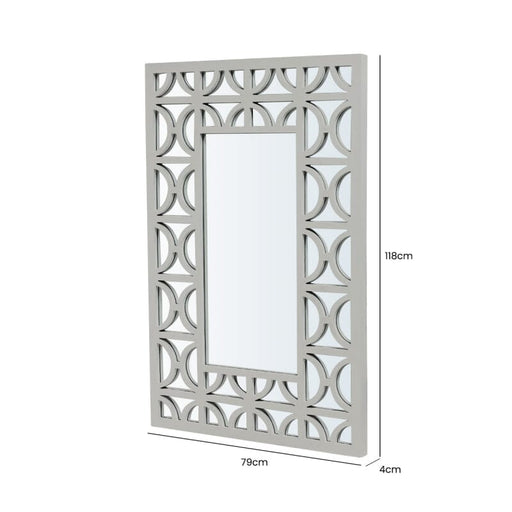 Torino Grey Wood Rectangular Wall Mirror Mirrors CIMC 