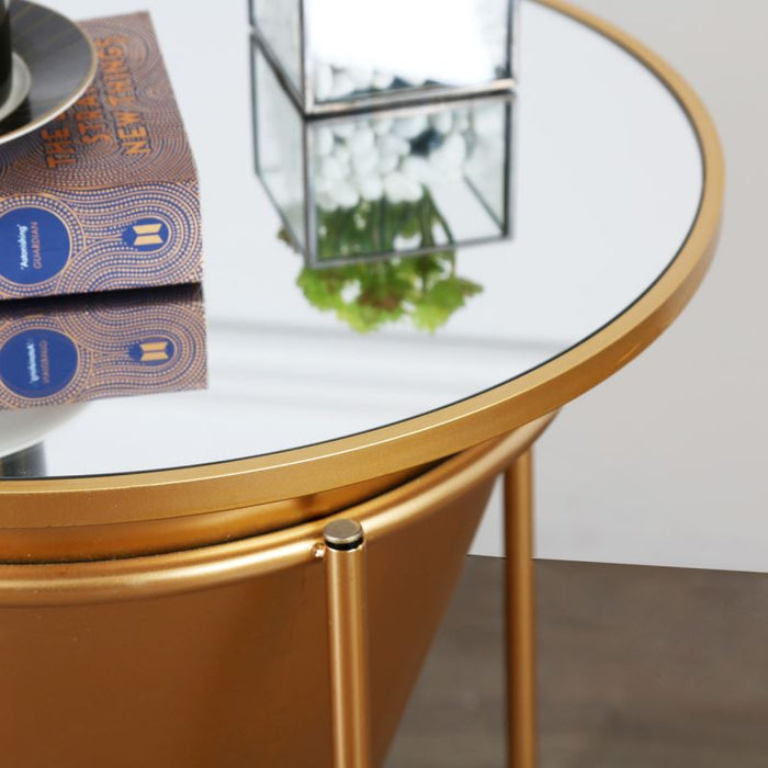 Gold Vortex End Table Mirror Living Room Furniture Sets CIMC 