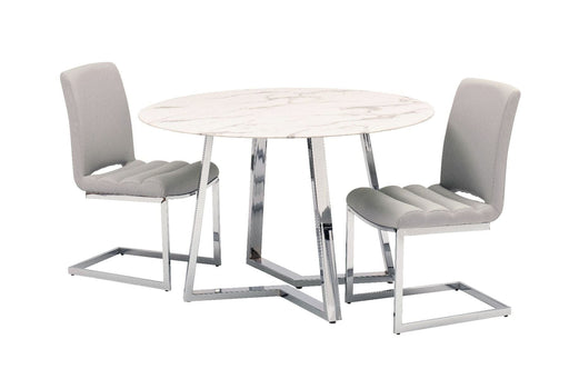Storm Dining Table + 4 Chairs - Grey Dining Set Derrys 