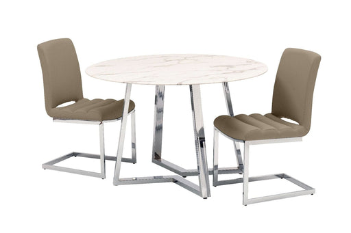 Storm Dining Table + 4 Chairs - Taupe Dining Set Derrys 