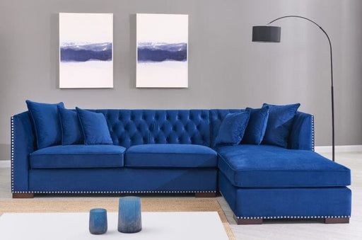 Royal Blue Chester Corner Suite - Right Sofas Derrys 