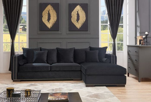 Black Moscow Corner Suite-Right Sofas Derrys 