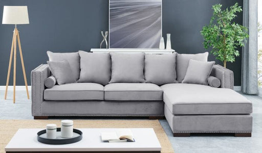 Grey Moscow Corner Suite-Right Sofas Derrys 