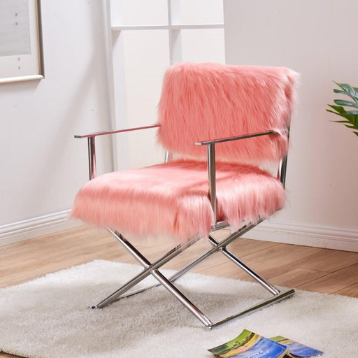 Faux Sheepskin Directors Chair-Pink Chairs Derrys 